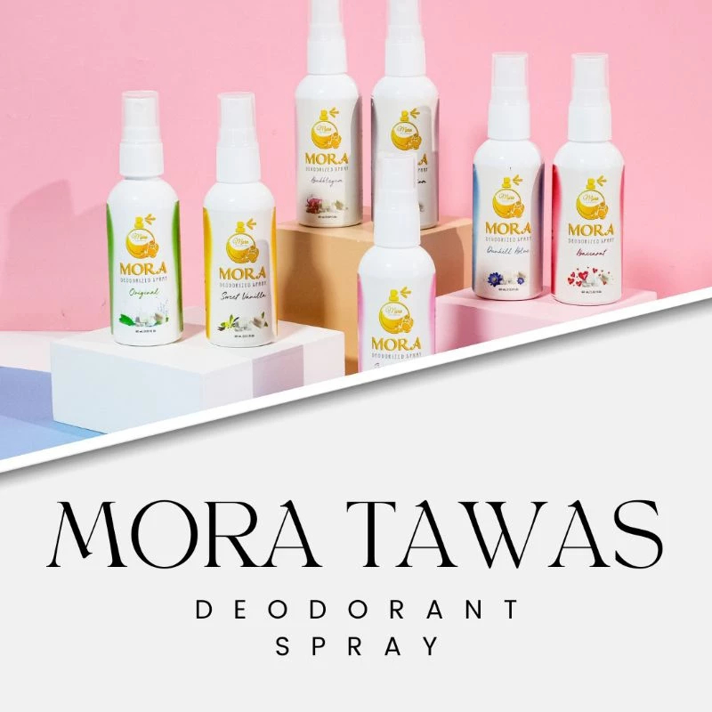 BPOM Mora tawas Deodorant spray natural.