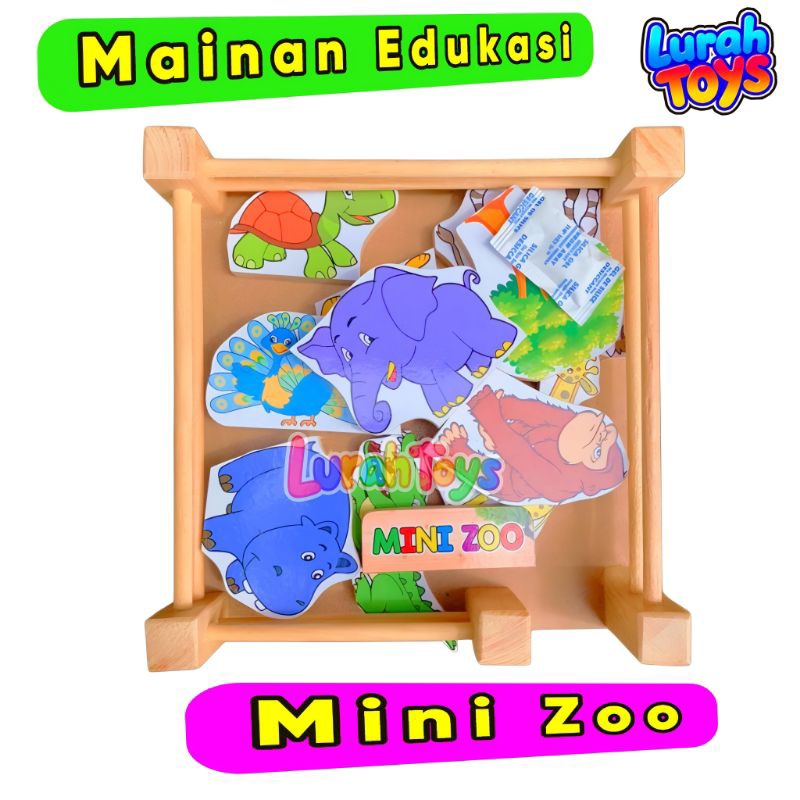 MAINAN EDUKASI ALAT PERMAINAN EDUKATIF BALOK MINI ZOO BALOK KEBUN BINATANG KECIL BALOK KEBUN BINATAN
