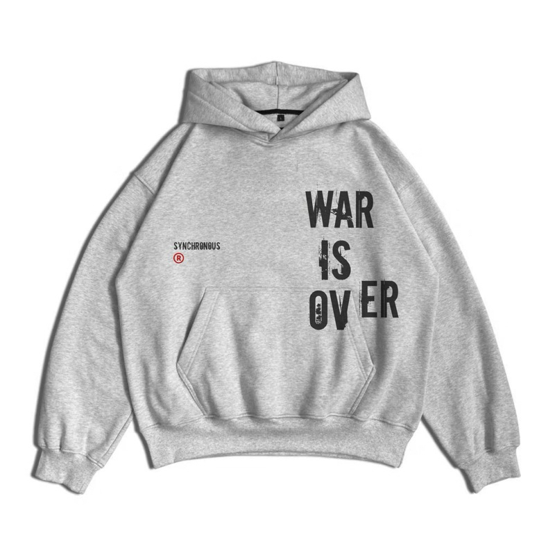 Synchronous Hoodie Boxy Oversize Grey War HD02