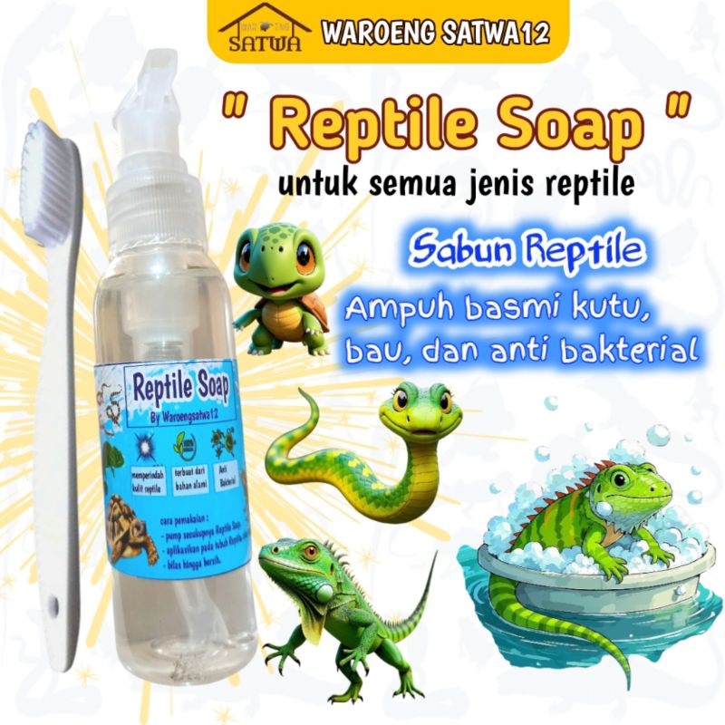 (Free Sikat) 100ML sabun reptile soap iguana ular kura-kura darat sulcata pardalis turtle brazil res
