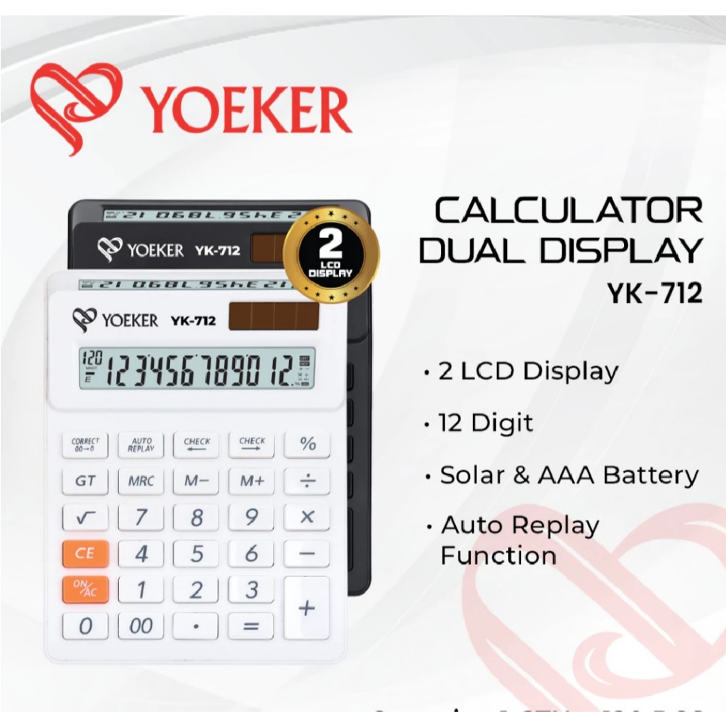 

Yoeker YK-712 Calculator Dual Display LCD