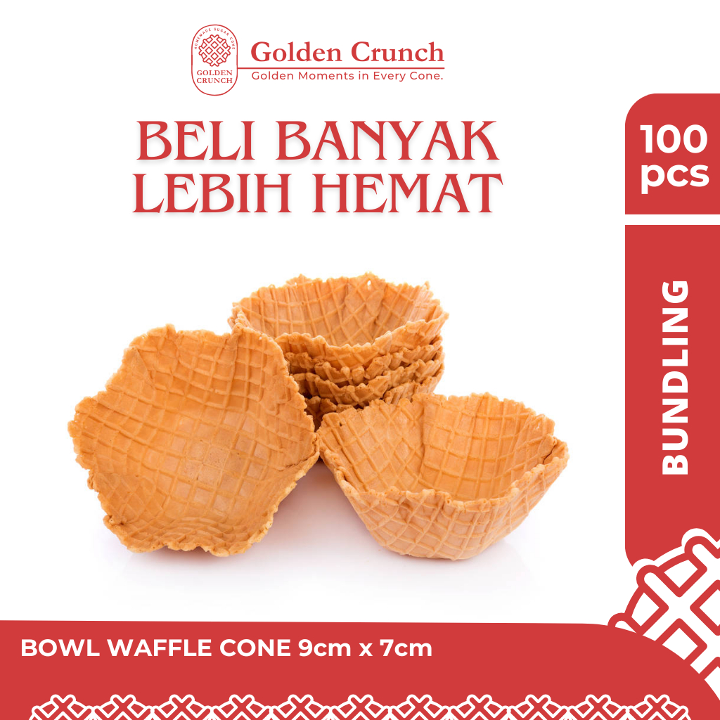 

BUNDLING Cone Mangkuk Bowl Waffle 9cm x 7cm isi 100pcs