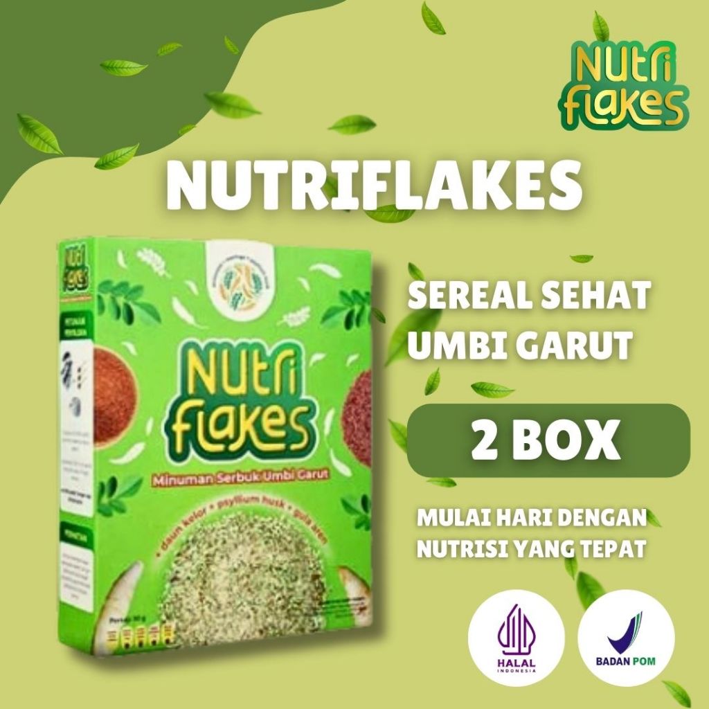 

Ramadhan Sale Nutriflakes Paket 2 Box Sereal Umbi Garut Solusi Asam Lambung Original.