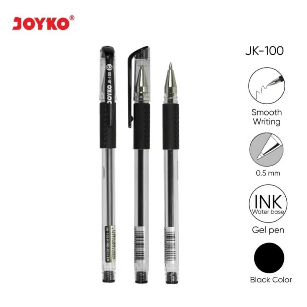 

AS888 - Joyko Pulpen Gel JK-100 Isi 1 Pcs Warna Hitam 0.5mm