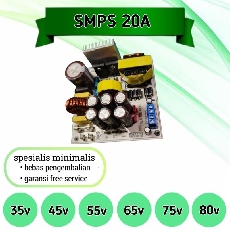 Trafo smps sos hb 10a daya 800w CT 35v 45v 55v 65v 75v 80v power supply unit for audio 10 amper volt