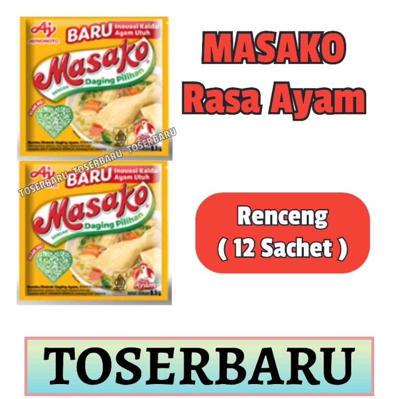 

MASAKO Bumbu Kaldu penyedap Rasa AYAM Perenceng ( 12 Sachet )