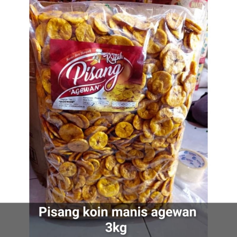 

Pisang koin rasa nangka manis kemasan 500gr & 1kg...
