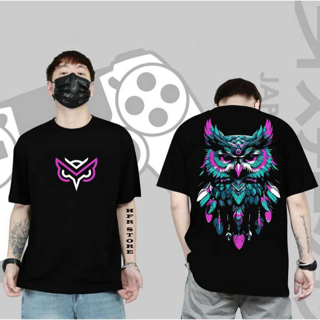 baju kaos T-shirt distro pria wanita lengan pendek baju kaos distro burung hantu owl diamond baju ka