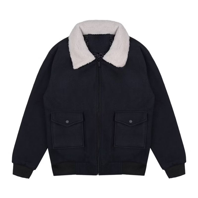 Jaket Sherpa Pria Jacket Vintage Sherpa Jacket , Jacket Pria Casual Zipper Tebal jaket scuba