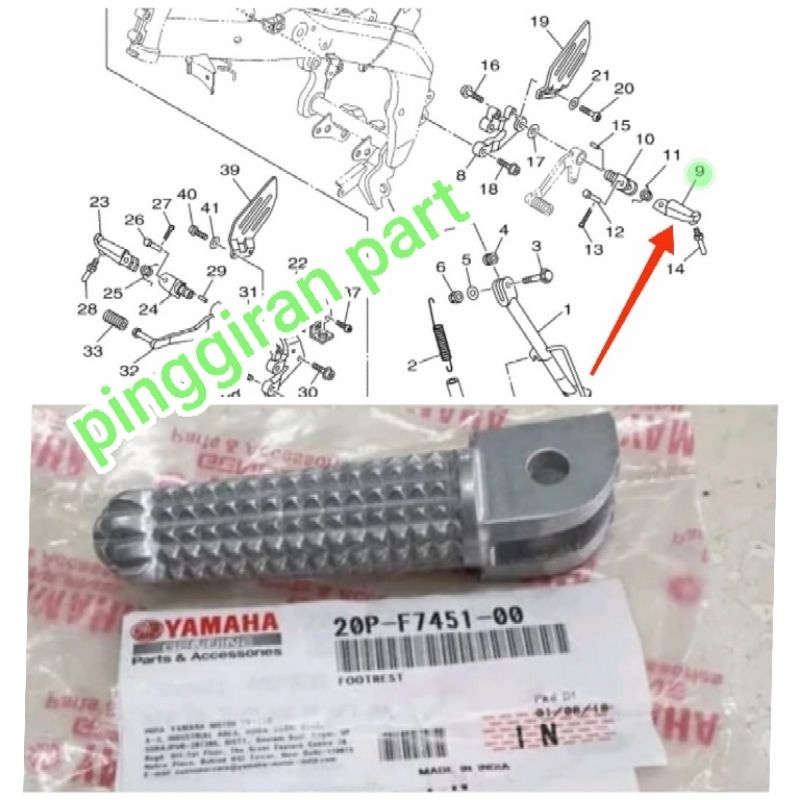 step footstep depan kiri R15 V2 R15 V3 Xabre MT15 XSR Original