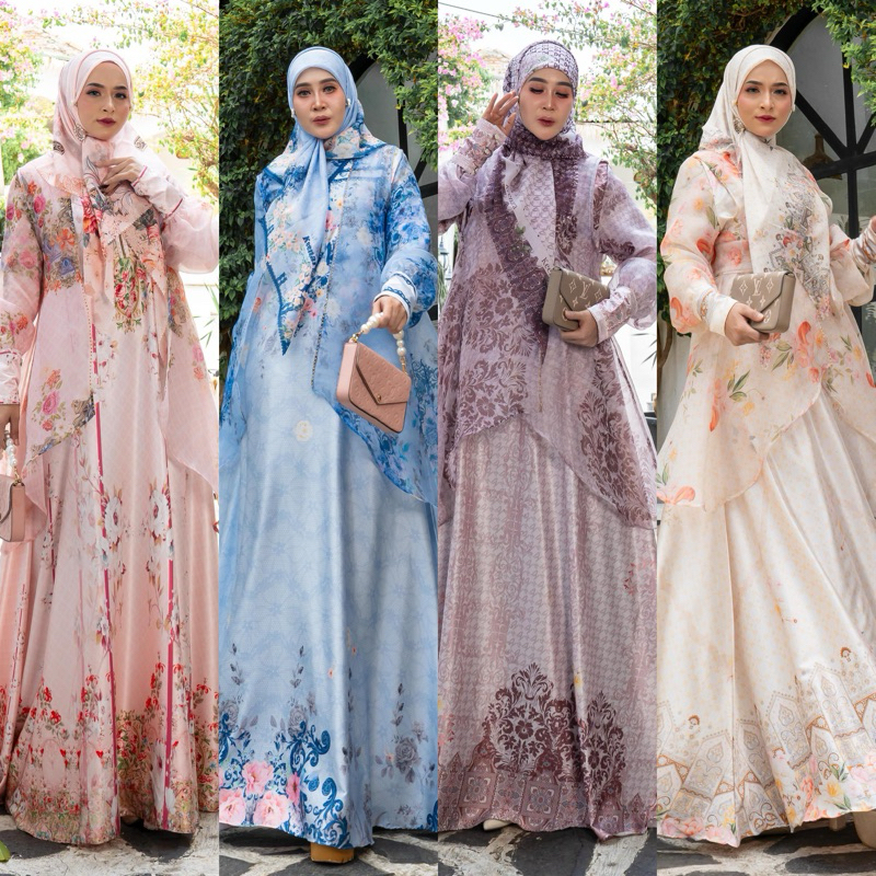 Allura gamis set hijab voal premium by Keenara ELDEENA