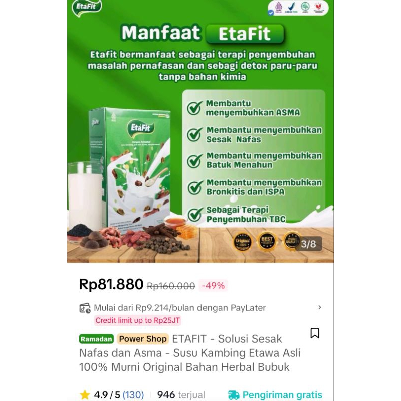 

ETAFIT - Susu Kambing Etawa Asli Untuk Asma & Batuk Menahun