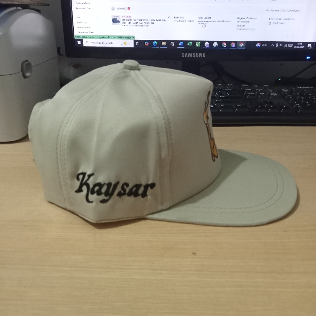 Topi Jerapah Anak 2-10 Tahun Bordir Nama/Topi Baseball Anak Good Lucky Gratis Bordir Nama