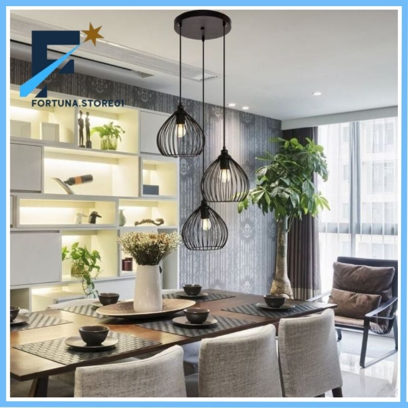 Lampu Gantung Minimalis Lampu Hias 1Set Dekorasi Ruang Tamu Cafe Kantor Dapur