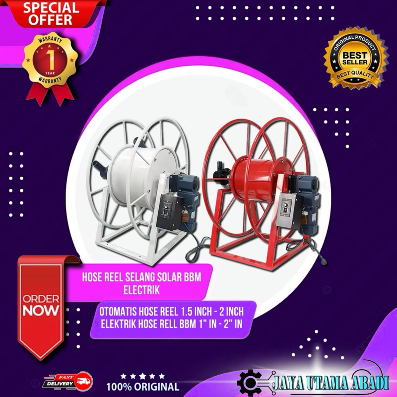 OTOMATIS HOSE REEL 1.5 INCH - 2 INCH ELEKTRIK HOSE RELL BBM 1" IN - 2" IN HOSE REEL SELANG SOLAR BBM