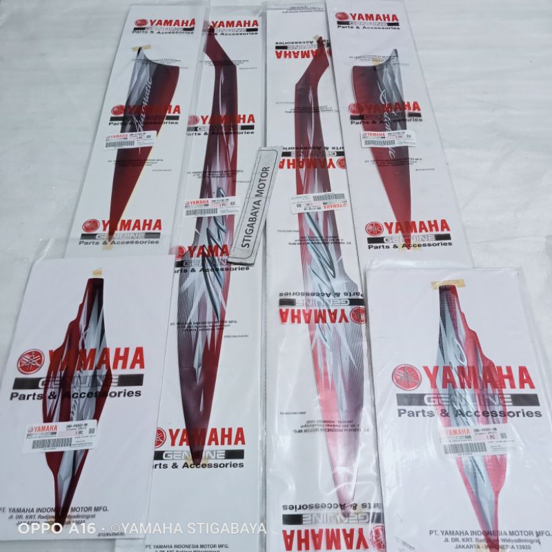 striping Mio smile merah TH 2009 PELEK Ruji stiker Mio smile merah