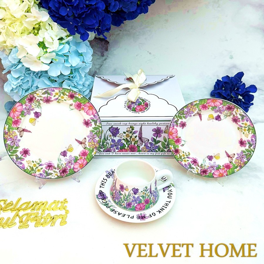 Hampers piring lebaran idul fitri natal imlek wedding tahun baru ramadhan eid mubarak teacup tea set