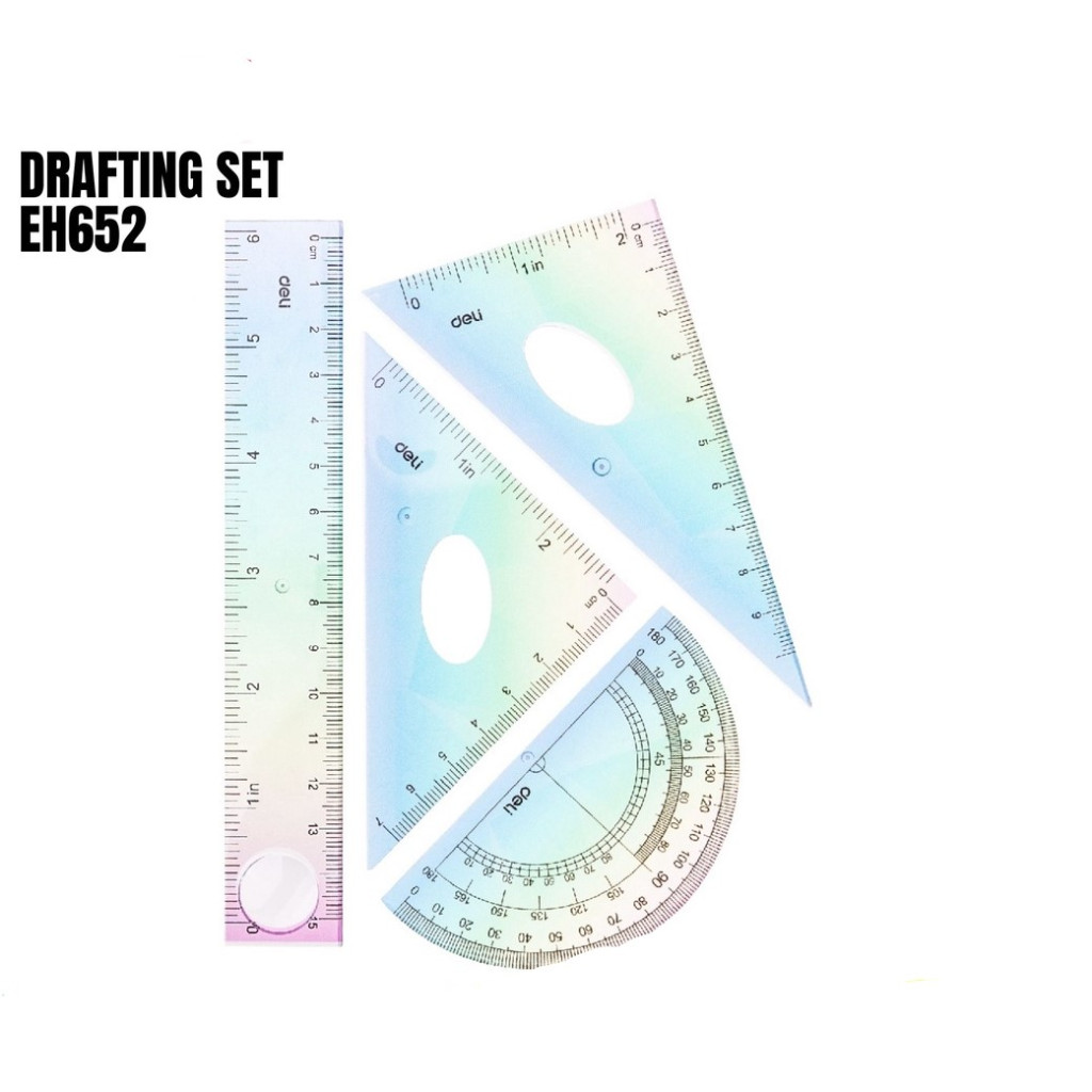 

Mistar Penggaris Lentur Fleksibel Set DELI EH-652 Flexible Ruler ( 15 cm ) Drafting Set