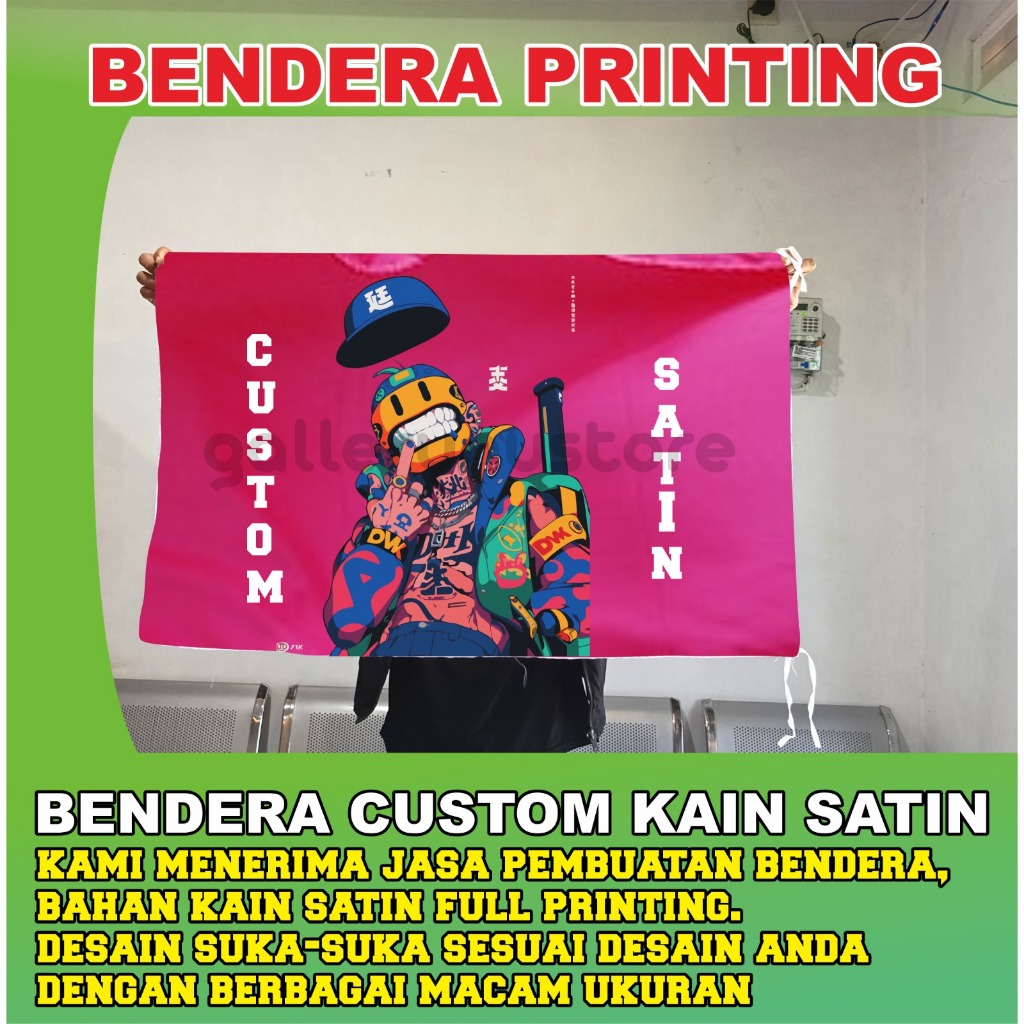 ⁠Bendera Custom Kain Satin