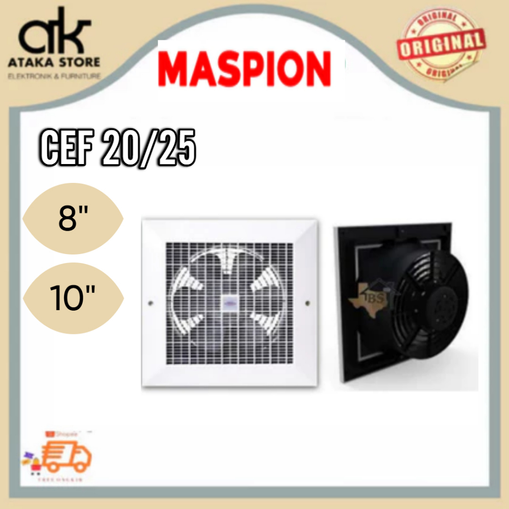 Exhaust Fan Maspion CEF20 / CEF25 Hexos Plafon Kipas Angin Dapur 8 inch / 10 inch