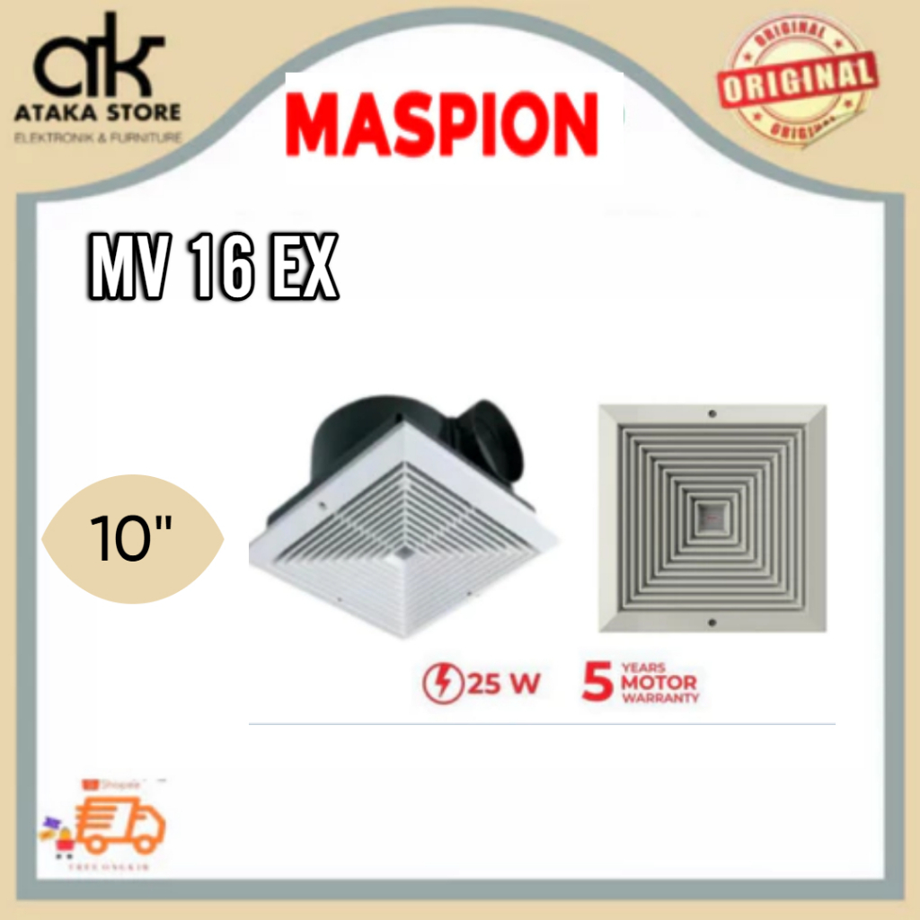 Exhaust Fan Maspion MV16EX Hexos Plafon Kipas Angin Dapur 10 inch