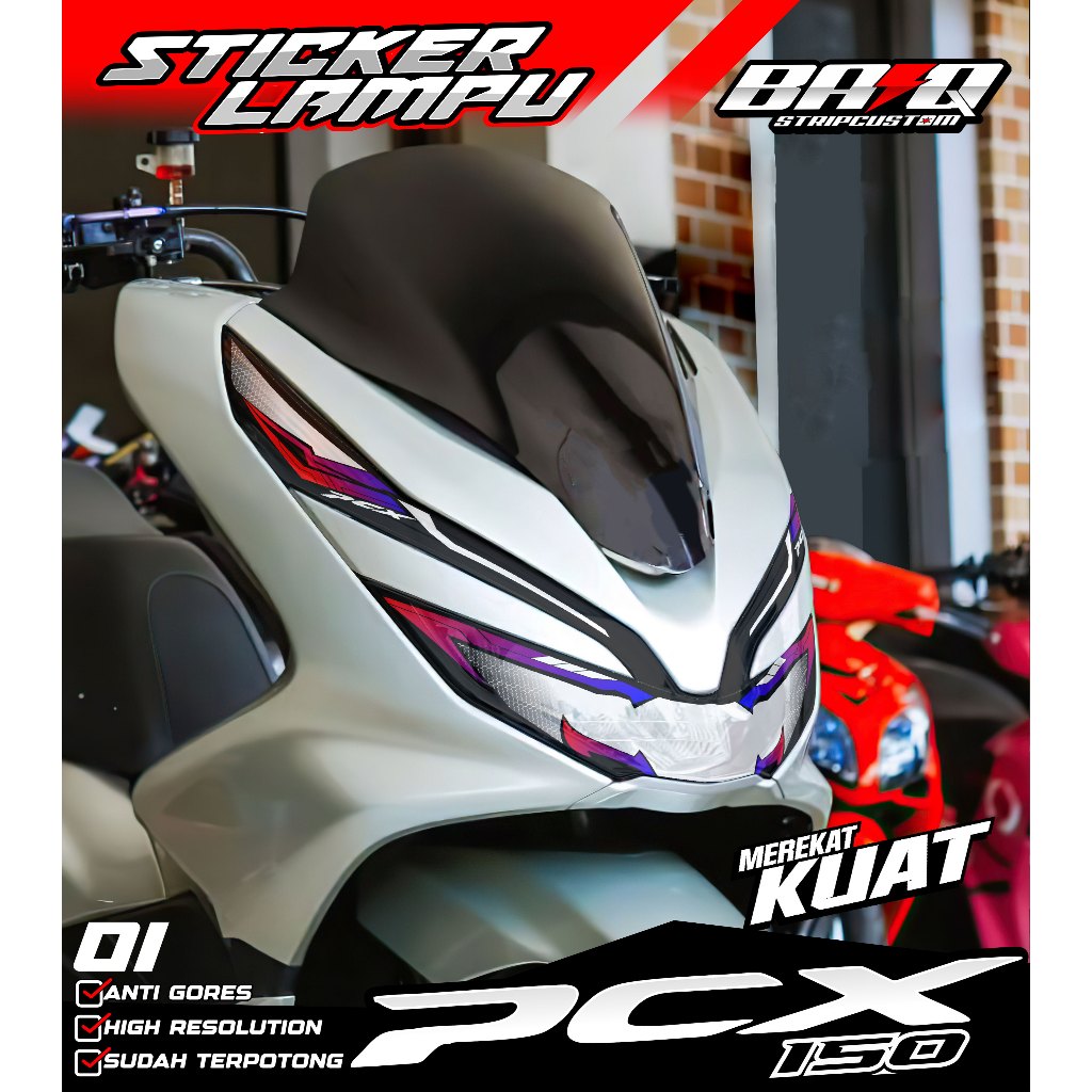 STICKER LAMPU DEPAN PCX 150 - STICKER LAMPU ALIS PCX 150 MOTIF SIMPLE LIST 01