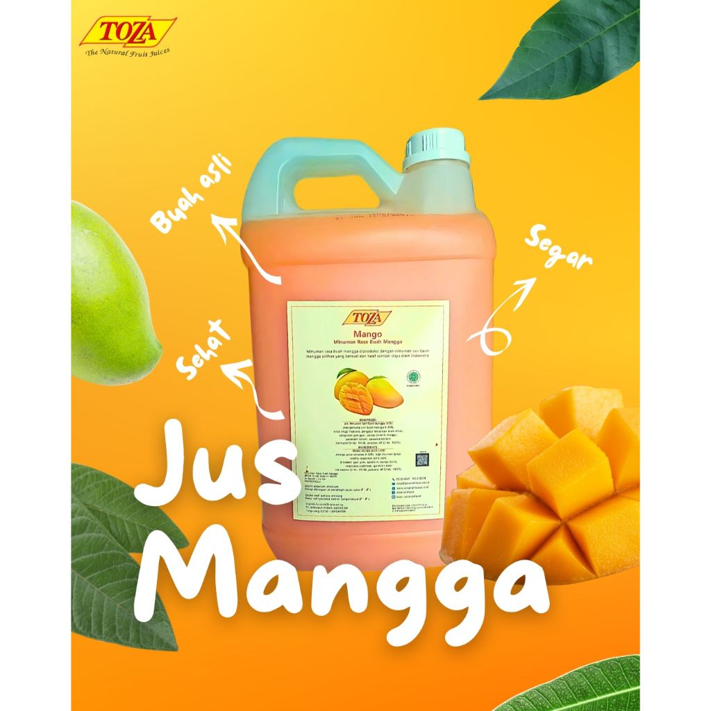 

Toza Juice - Jus Buah Asli 100% Sari Buah Mangga Ukuran 5 Liter