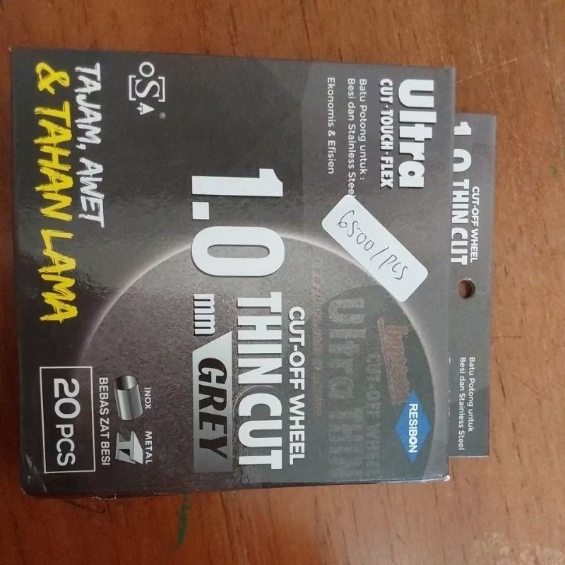 * Mata Gerinda potong besi 4" x 1mm / Mata Grenda Potong besi Ultra Thin Cut GREY per kotak