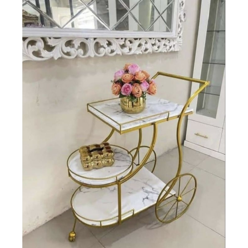 Rak Shabby/ Rak Tempat minuman Trolly/ Rak Besi Lebaran