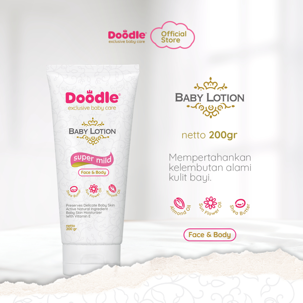 Doodle Baby Lotion | Face & Body Baby Lotion | Super Mild Baby Lotion Liquid | Ukuran 200 gr