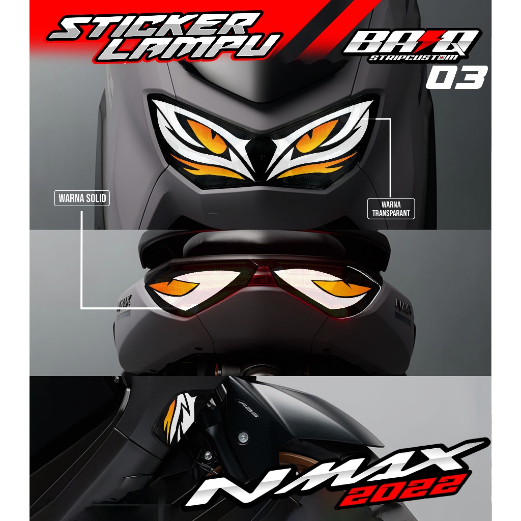 03 STICKER LAMPU DEPAN NMAX 2022 - STICKER LAMPU ALIS NMAX 2022 MOTIF MATA ELANG
