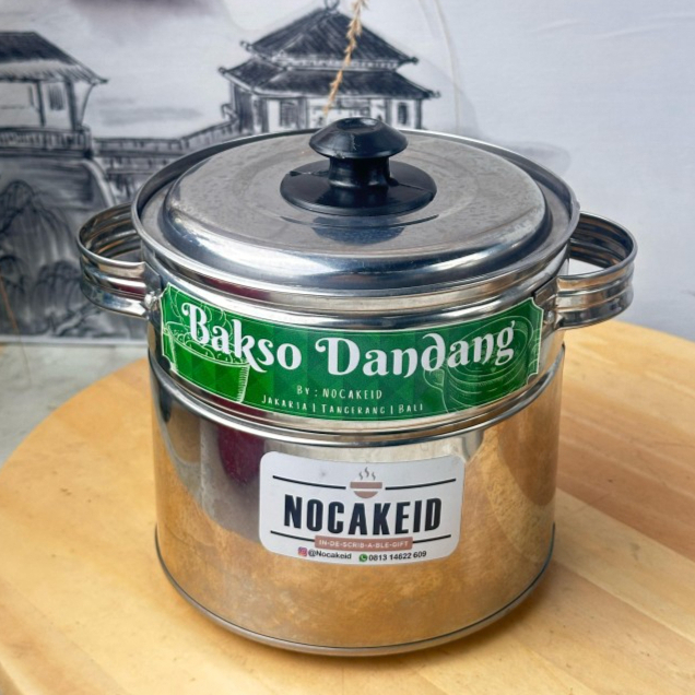 Dandang Mini Bakso Dandang kaca Siomay nasi Steinless Steel panci malang cendol gentong - Dandang Si