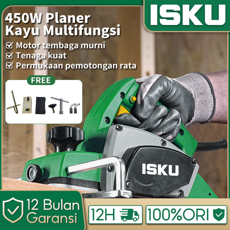 ISKU Electric Planner 450W Mesin Ketam Serut Kayu Mesin Serut Kayu Mesin Serut Kayu Elektrik Electri
