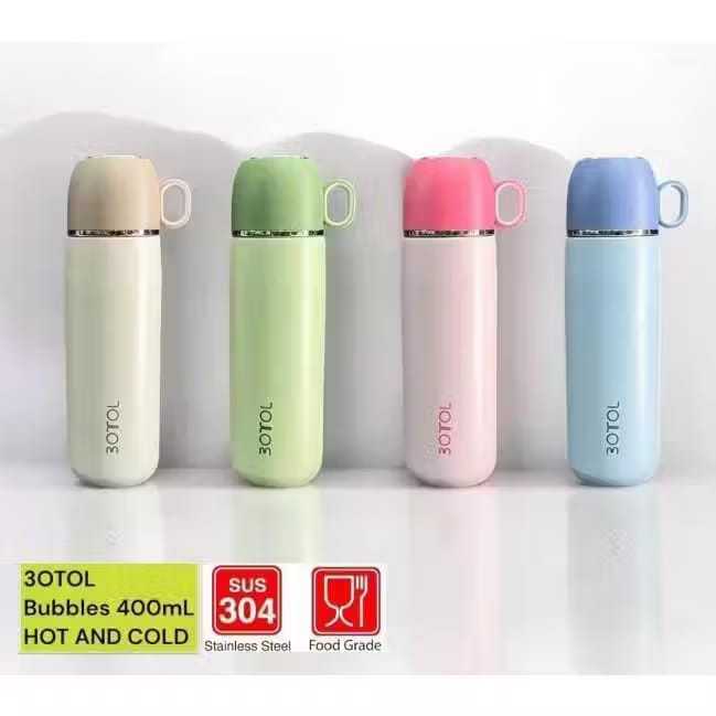 THERMOS KOPI PREMIUM STAINLESS SUS 304 TERMOS BUBBLES 400ML TAHAN PANAS DINGIN ANTI TUMPAH