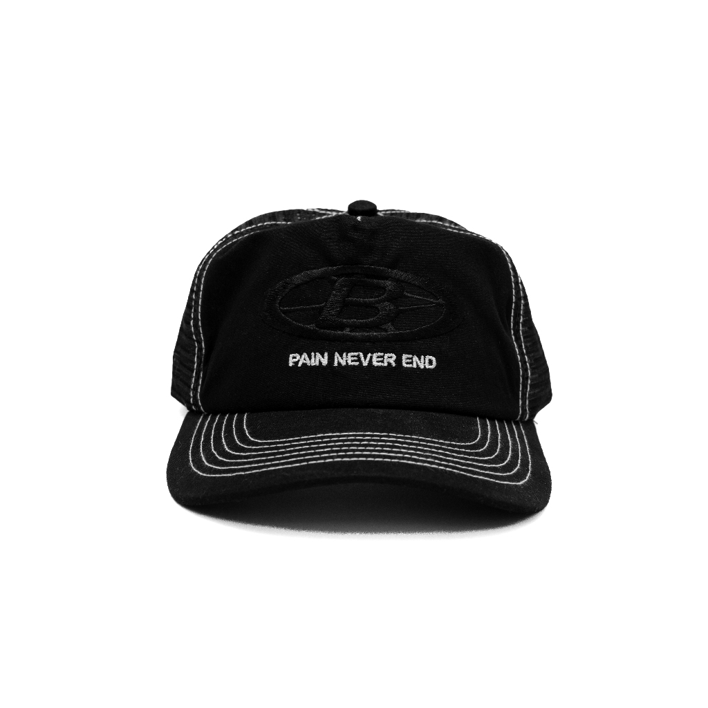 Buron - Logo Trucker Cap Black | Topi Trucker Bahan Baby Canvas Hitam