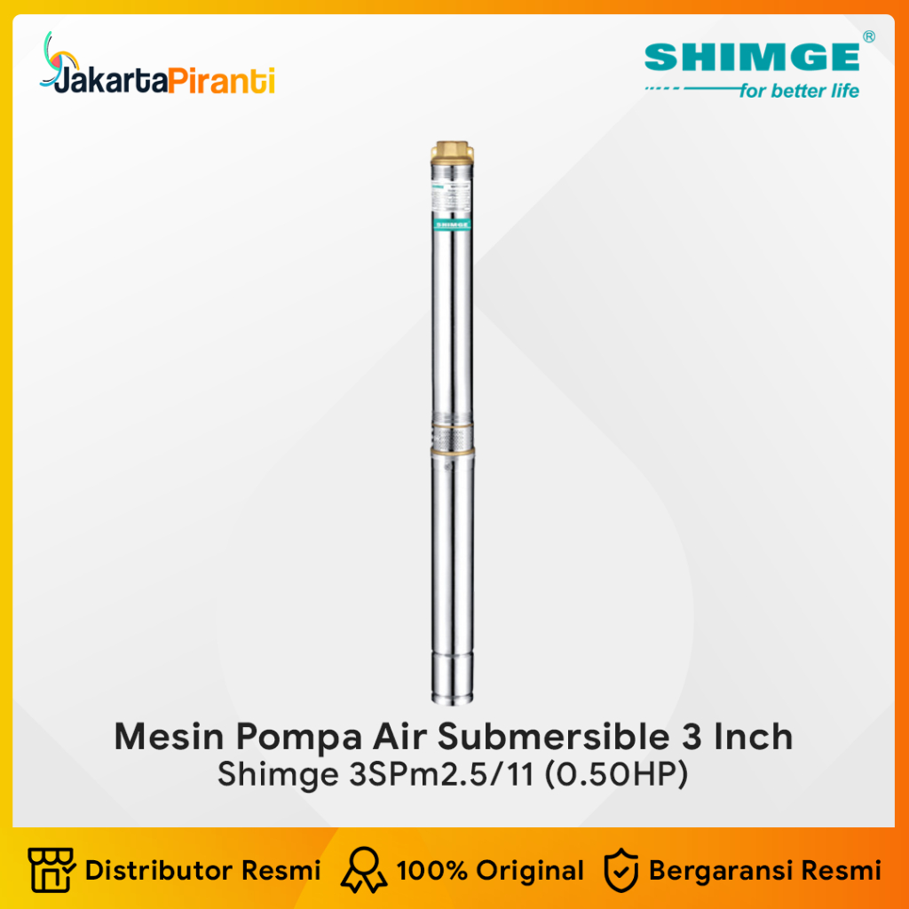 Mesin Pompa Air Celup Submersible Satelit Sibel 3 Inch Shimge 3SPm2.5/11 - 0.5 HP