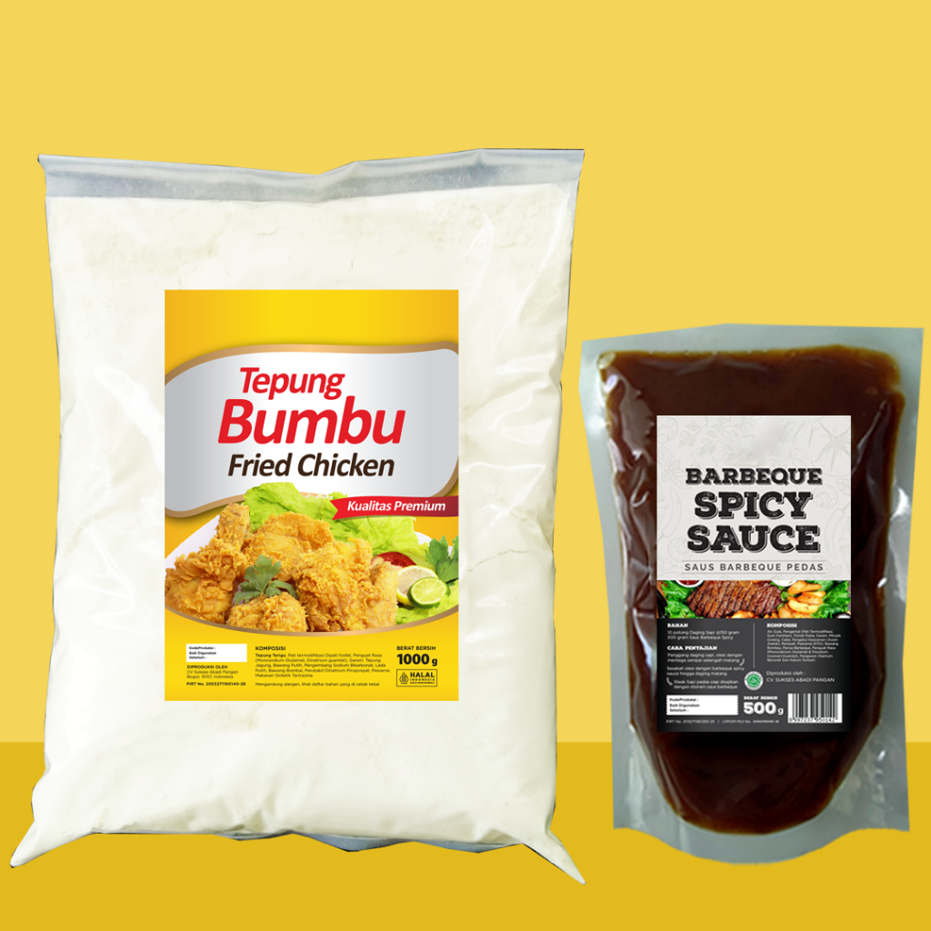 

#PAKET 4 SELERAFOOD Tepung Bumbu @1Kg + SAUS BBQ SPICY @500g