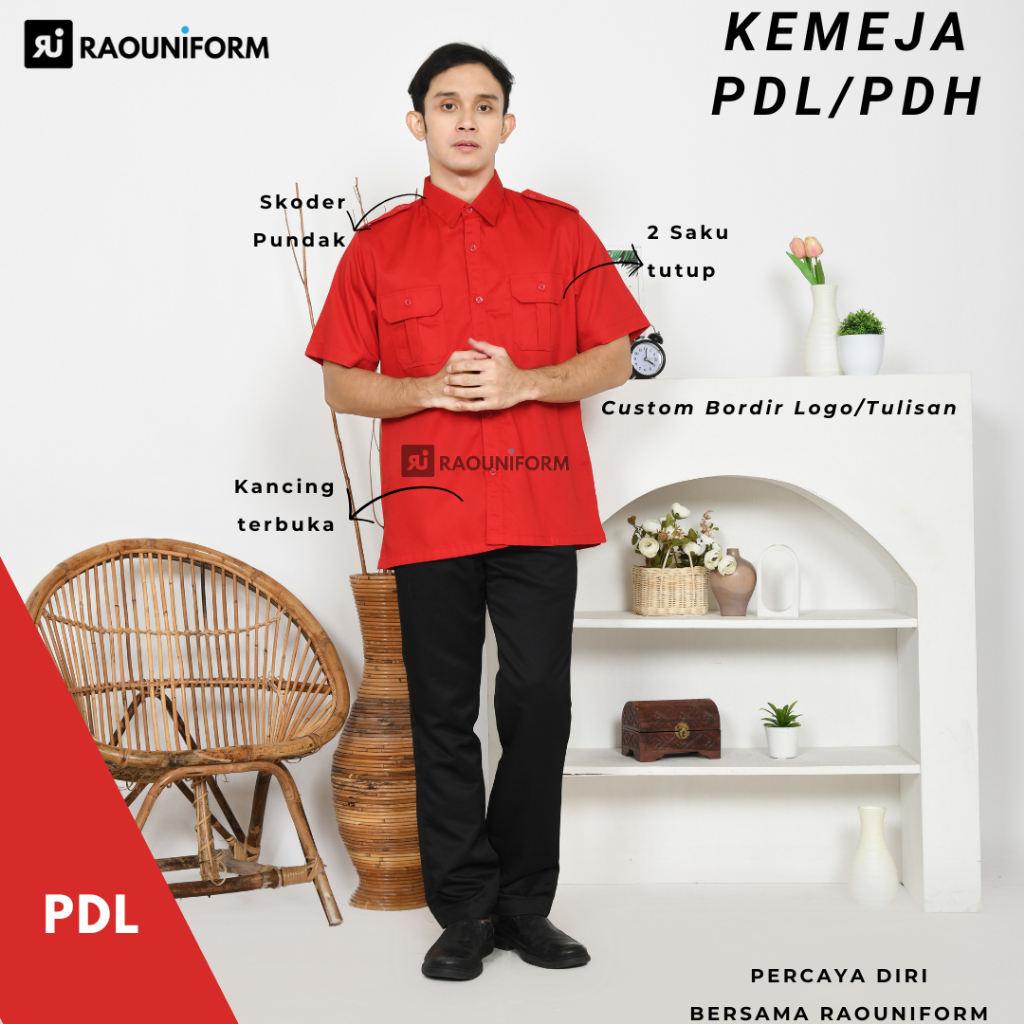 Kemeja outdoor PDL PDH Premium/Seragam Dinas PDL Pria/Baju PDL Custom Bordir/Seragam Kerja PDL PDH