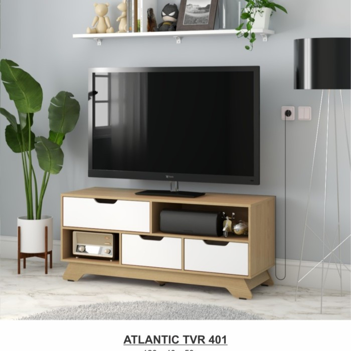 Rak tv 120 cm bufet tv modern minimalis ATLANTIC TVR 401 rak Tv Murah Bandung