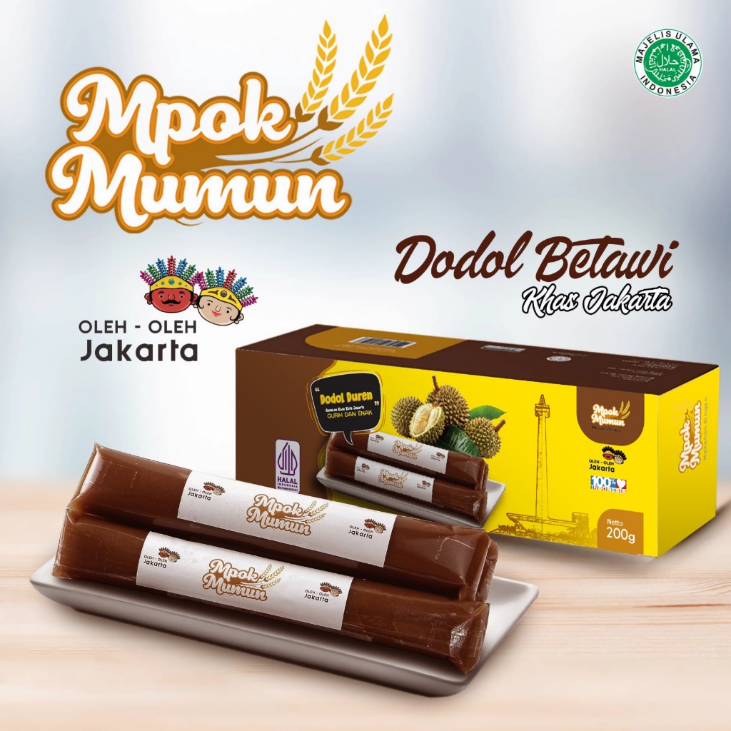 

Dodol Durian Original Asli Jakarta Mpok Mumun Oleh Oleh Dari Betawi 200 gr Halal