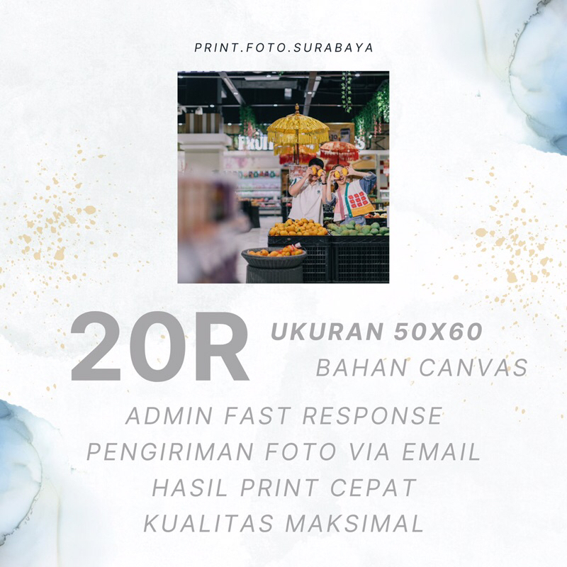 Cetak Foto Kanvas Ukuran 20R (50x60cm)