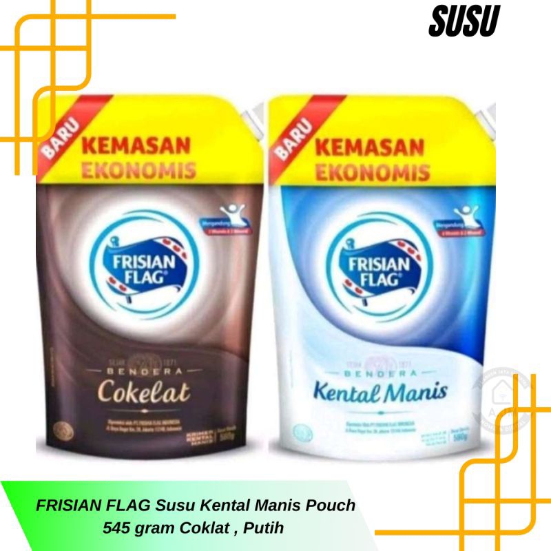 

Frisian Flag Pouch Kental Manis Putih coklat cokelat 545 gram