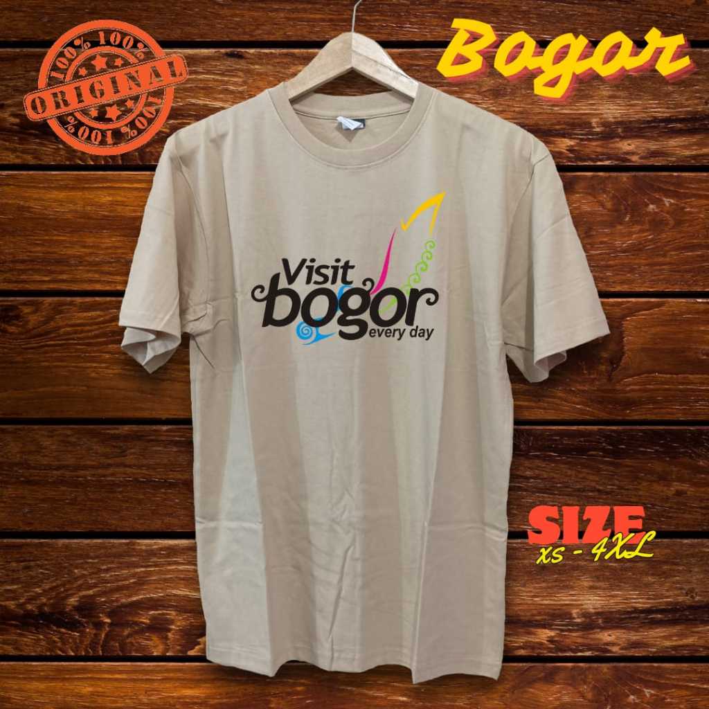 Kaos Visit Bogor Kota-Kota Populer Indonesia - Kaos Cowo Cewe Bahan Combed 20s Tebal