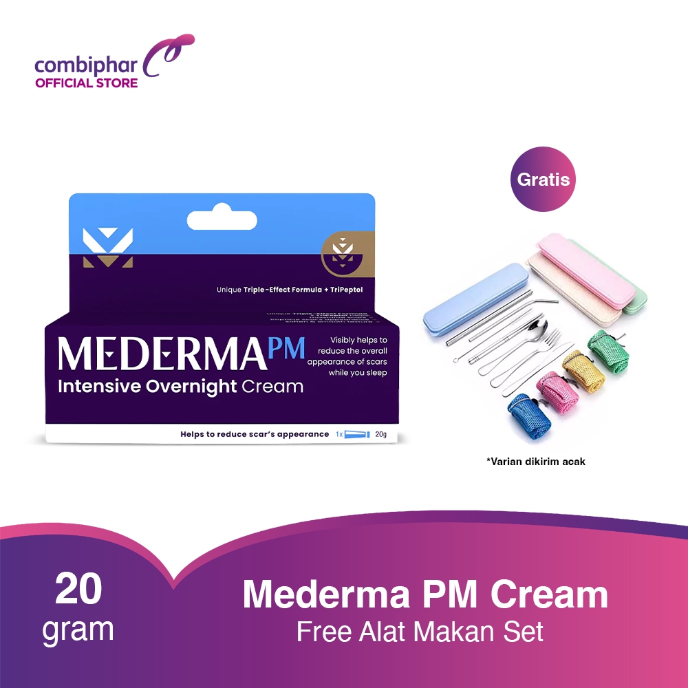 Mederma PM Cream 20gr Free Alat Makan Set
