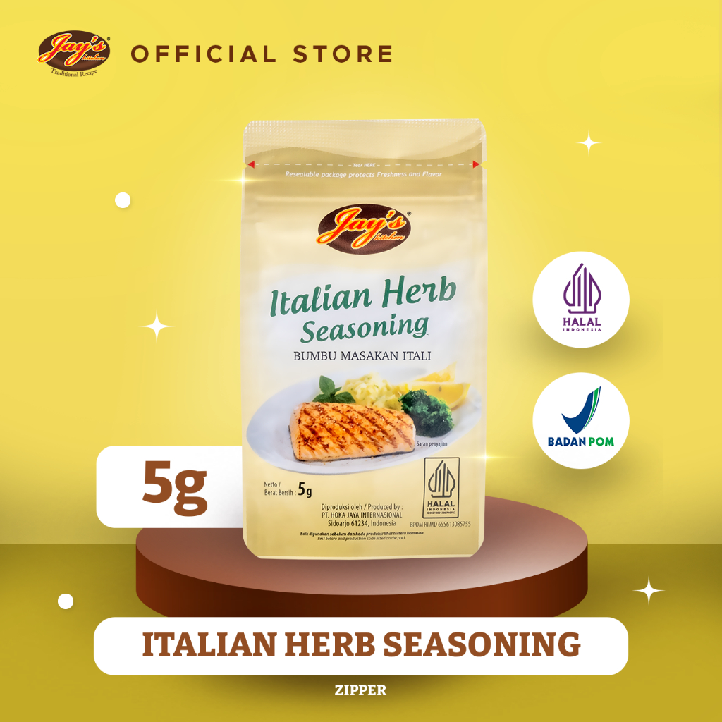 

Jay's Kitchen Italian Herb Seasoning Zipper 5 GR