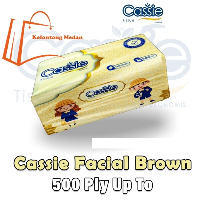 Tissue cassie facial brown 500 lembar 2 ply tisu facial cassie tisu organik cassie isi 250 sheets