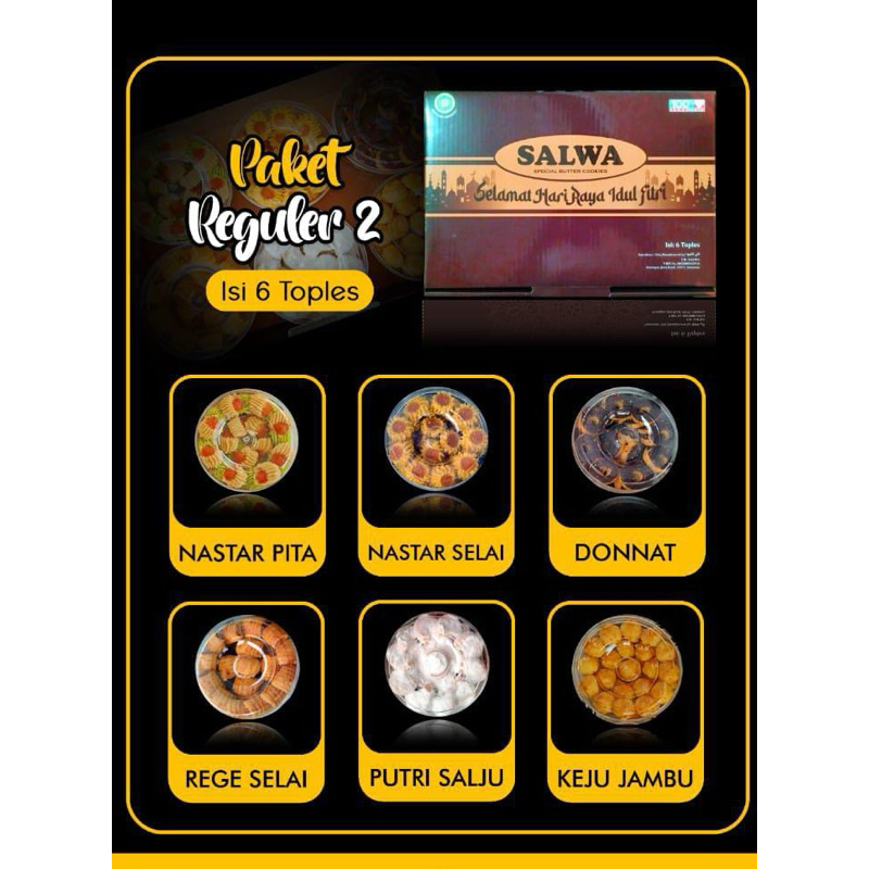 

Paket hempers kue lebaran SALWA RASA reguler (isi 6 toples)
