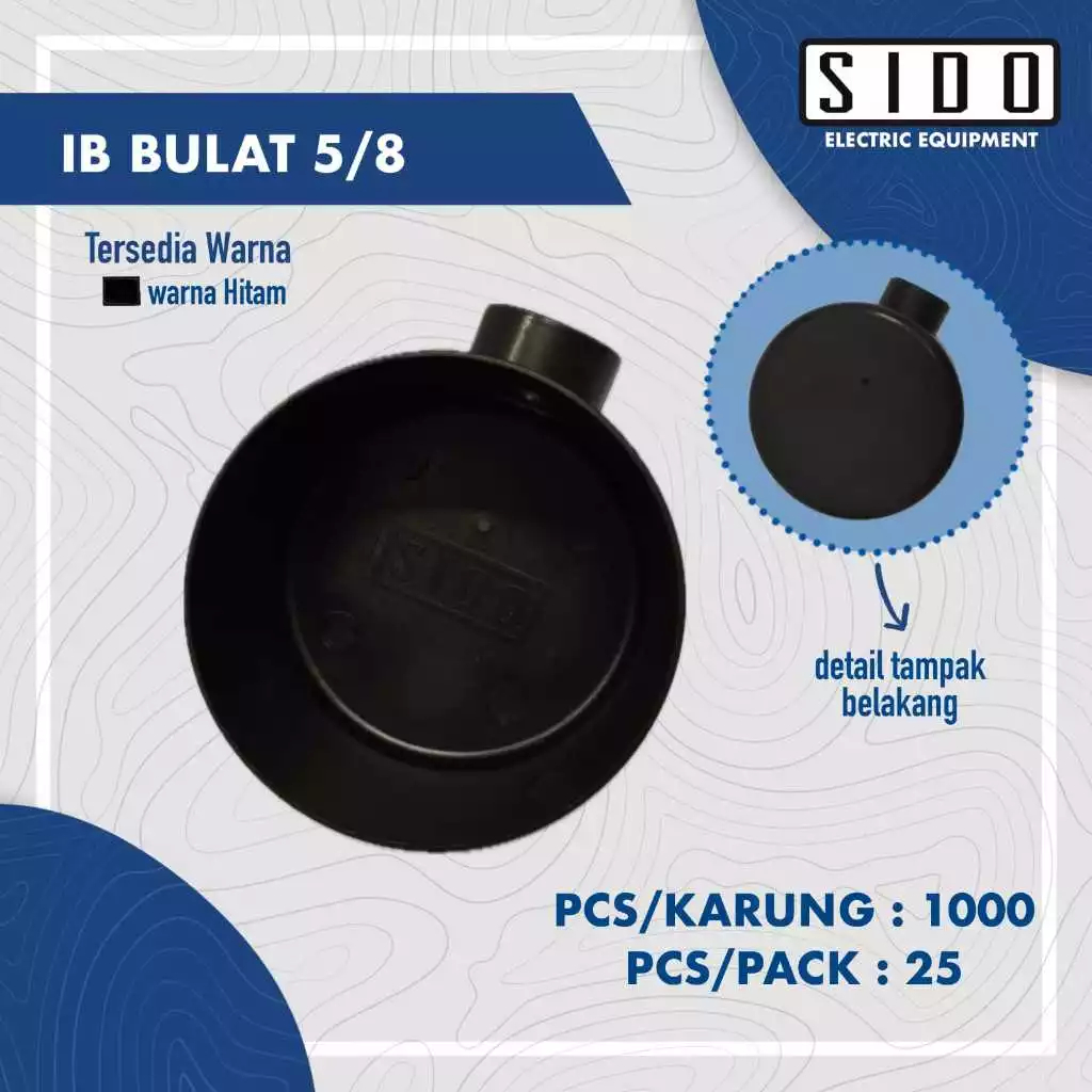 Inbodus inbow dus 5/8 hitam rumah  mangkok saklar tanam sido ib bulat