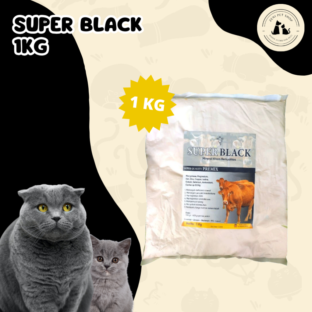 Super Black 1 Kg - Mineral Hitam Ternak - Mirip Salpro Mix - Mineral Hitam Super Black