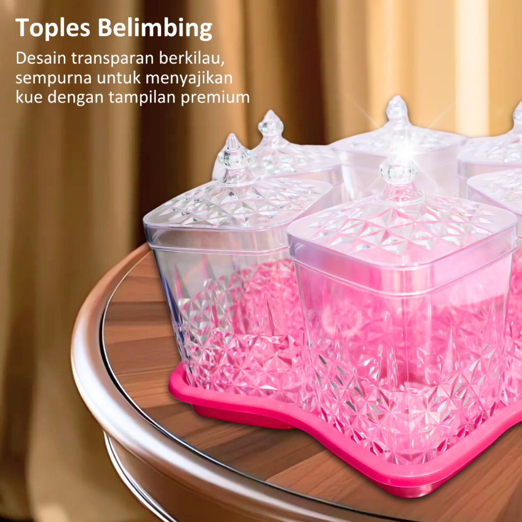 Kaloona.Shop Calista Toples Kristal 6 Set Motif Bunga Belimbing Untuk Kue Kering Lebaran